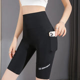 Women's Seamless High-Waist Leggings with Pocket - Yoga Workout Tights