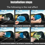 2/4/8 piezas de película para espejo retrovisor impermeable y antivaho: ¡manténgase seguro en climas lluviosos!