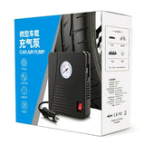 Portable 12V Car Air Compressor with LED Light and Tire Pressure Gauge