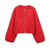 Women's Stylish Bomber Jacket with Crew Neck – Soft, Trendy & Versatile Outerwear