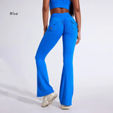 High Waist Flared Yoga Pants for Women – Butt-Lifting Fitness Leggings with Utility Pockets