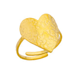 Minimalist Geometric Stainless Steel Ring – Elegant Gold-Tone Adjustable Band