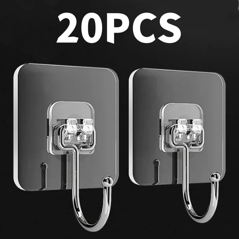 Ganchos de pared de PVC para bolsos, bufandas y accesorios: gancho de almacenamiento multiusos (negro, dorado, transparente) 