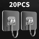 Ganchos de pared de PVC para bolsos, bufandas y accesorios: gancho de almacenamiento multiusos (negro, dorado, transparente) 