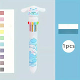 Sanrio 10-Color Ballpoint Pen – Cute Hello Kitty, Kuromi & Cinnamoroll Multicolor Pens for School & Office