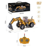 1:30 Scale RC Construction Truck - 4WD Remote Control Bulldozer with Metal Shovel
