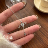 Romantic Blue Planet Pendant Necklace for Women