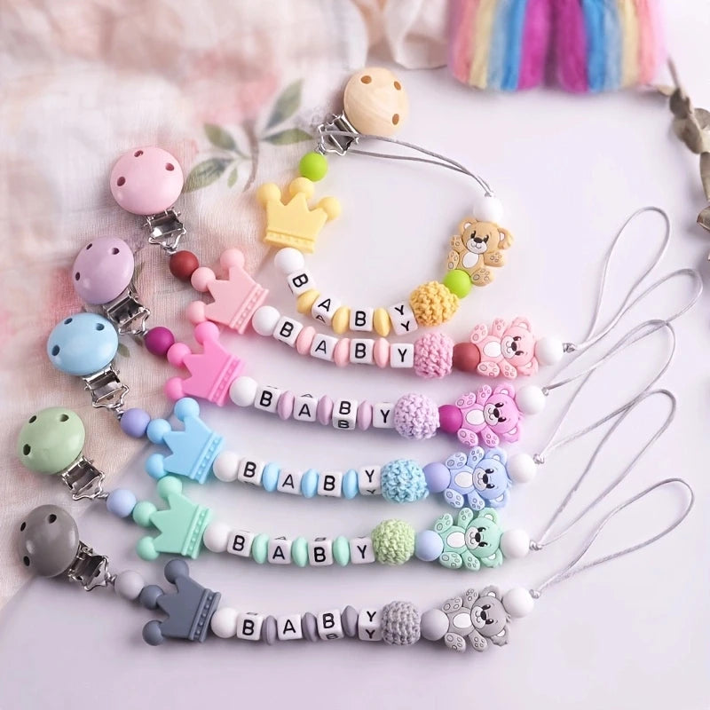 Cadena para chupete Koala para bebés y niños, pinzas para chupete de silicona para la dentición, mordedor para bebés