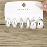 Juego de 12 pendientes de metal trenzado en forma de C: regalo de joyería retro, elegante, hipoalergénico para mujeres