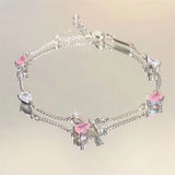 Elegant Star & Moon Zircon Charm Bracelet – Trendy Adjustable Jewelry for Women & Girls