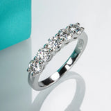 1.5CT Moissanite Eternity Band - 925 Sterling Silver 18K Gold Plated Wedding Ring