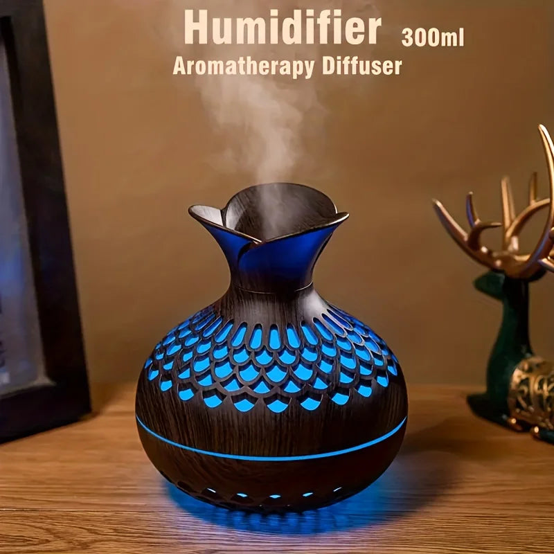 Humidificador de vapor frío ultrasilencioso con USB, aromaterapia y luces LED