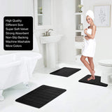 Alfombrilla de baño de espuma viscoelástica superabsorbente: alfombra antideslizante para ducha y bañera