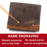 Personalized Men's Slim Wallet – Engraved Name Card Holder with Photo Insert & Money Clip