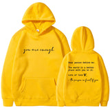 Loose Fit Casual Geometric Fleece Hoodie for Autumn and Winter