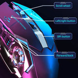 Rechargeable Wireless Gaming Mouse - Silent Bluetooth & 2.4G RGB Backlit Mouse for PC/Mac