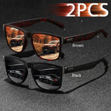 Gafas de sol unisex cuadradas vintage de moda: gafas antirreflejos UV400 para conducir y pescar