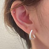 Elegant 925 Sterling Silver Zircon Hoop Earrings