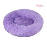 Plush Donut Cat Bed - Super Soft Washable Pet Nest (5 Sizes, 20 Colors)
