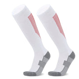 Calcetines de fútbol de compresión elásticos: calcetines deportivos transpirables hasta la rodilla para hombres, mujeres y niños