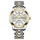 Men’s Stainless Steel Quartz Wristwatch with Waterproof Chronograph