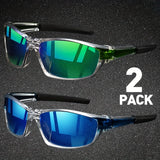2 pares de gafas de sol deportivas polarizadas para hombres: gafas de visión nocturna livianas para andar en bicicleta, conducir y pescar
