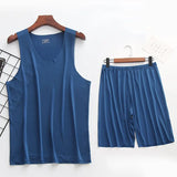 Men’s Ultra-Thin Sleeveless Pajama Set – Breathable, Quick-Dry Sleepwear