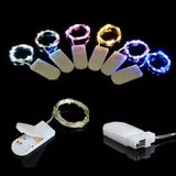 Guirnalda de luces LED de alambre de cobre, funciona con pilas, resistente al agua, para decoración del hogar, bodas y fiestas (1 m, 2 m, 3 m y 5 m)