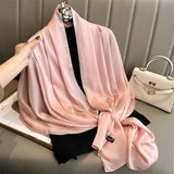 Elegant Silk Scarf – Luxury Solid Color Shawl & Pashmina for Women