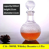 Decantador de whisky novedoso: botella de vidrio sin plomo para licor, whisky escocés y bourbon