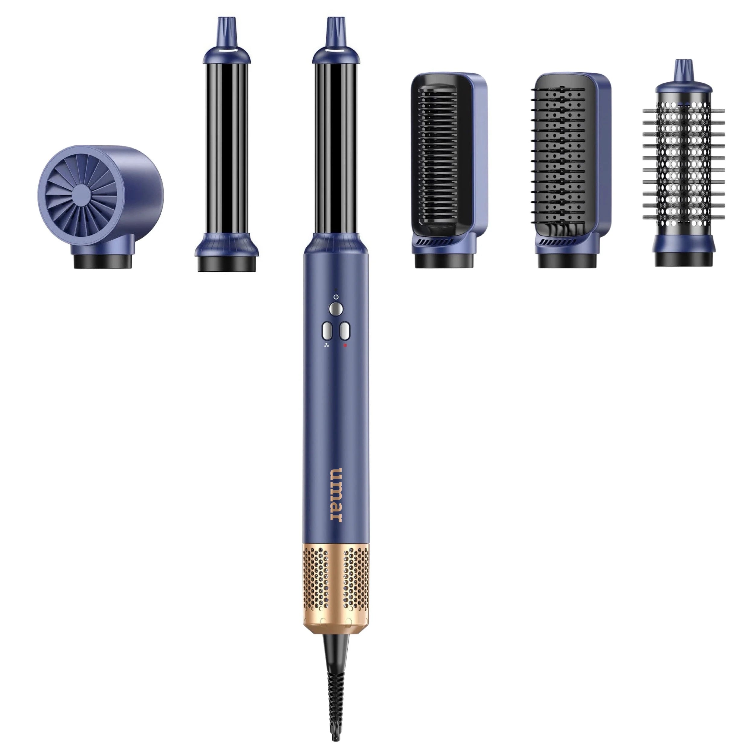 6-in-1 Professional Hair Styler – Air Wrap Curling Iron, Hot Air Brush & Hair Dryer with Infrared Heating & Anion Technology