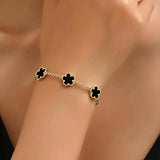 Trendy Stainless Steel Plant Charm Bracelet for Women