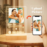 Custom Spotify Music Plaque with Photo and LED Night Light – Personalized Acrylic Frame for Couples, Anniversaries & Gifts