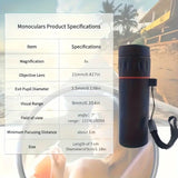 Telescopio monocular HD 2000X25: telescopio compacto y portátil para caza, viajes y pesca