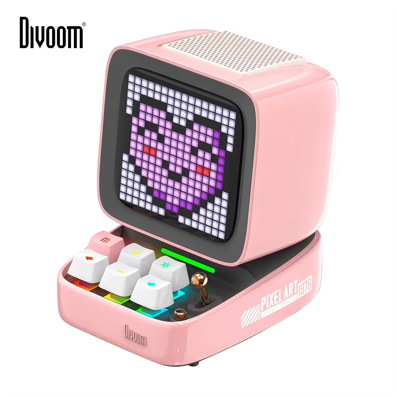 Retro Pixel Art Bluetooth Speaker with Alarm Clock & LED Display – DIY Smart Music Box for Home & Gifts