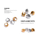 Pendientes de aro de acero inoxidable de moda: elegantes joyas bañadas en oro para mujer