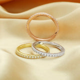 Rose Gold Eternity Ring – 925 Sterling Silver Stackable Band