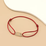 Adjustable Rope Chain Bracelet with Geometric Design and Cubic Zirconia – Classic Fashion Jewelry for Women