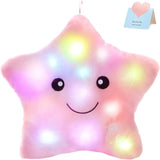 Glow-in-the-Dark Star Pillow - LED Light Up Plush Toy & Night Light for Kids
