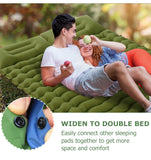 Portable Inflatable Camping Mattress with Built-In Pump and Ergonomic Pillow