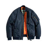Men’s Casual Bomber Jacket – Thick Twill Flight Jacket with Zipper & Ribbed Cuffs for Spring and Autumn