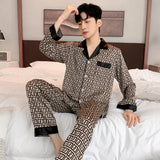 Men’s Silk Satin Pajama Set – Lightweight Luxury Sleepwear with Turn-Down Collar