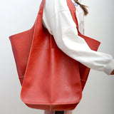 Retro Handmade Beach Tote Bag – High Capacity Zipper Shoulder Bag for Women