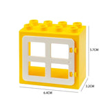 Large Building Block House Set - Doors, Windows & Roof Accessories for Creative Construction Play