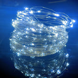 Guirnalda de luces LED de alambre de cobre, funciona con pilas, resistente al agua, para decoración del hogar, bodas y fiestas (1 m, 2 m, 3 m y 5 m)