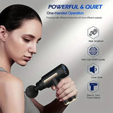Portable Electric Massage Gun with LED Touchscreen and 4 Replaceable Heads for Deep Tissue Relief