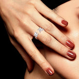 Princess Cut Moissanite Ring – 1CTTW 925 Sterling Silver Wedding Band for Women