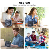 TOPK USB Mini Desk Fan – Ultra-Quiet, 3-Speed Personal Cooling Fan for Home, Office & Travel
