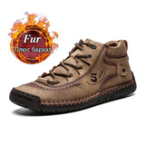 Men's Leather Snow Boots with Plush Lining – Warm, Comfortable, and Stylish Winter Footwear