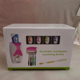 Dispensador automático de pasta de dientes y soporte para cepillos de dientes de pared | Juego de baño a prueba de polvo